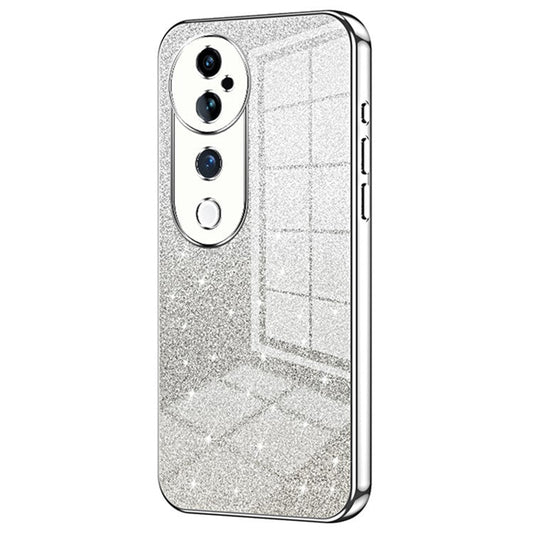 For vivo S19 Pro 5G Case Sparkling Glitter Soft TPU Gradient Color Phone Cover - Silver