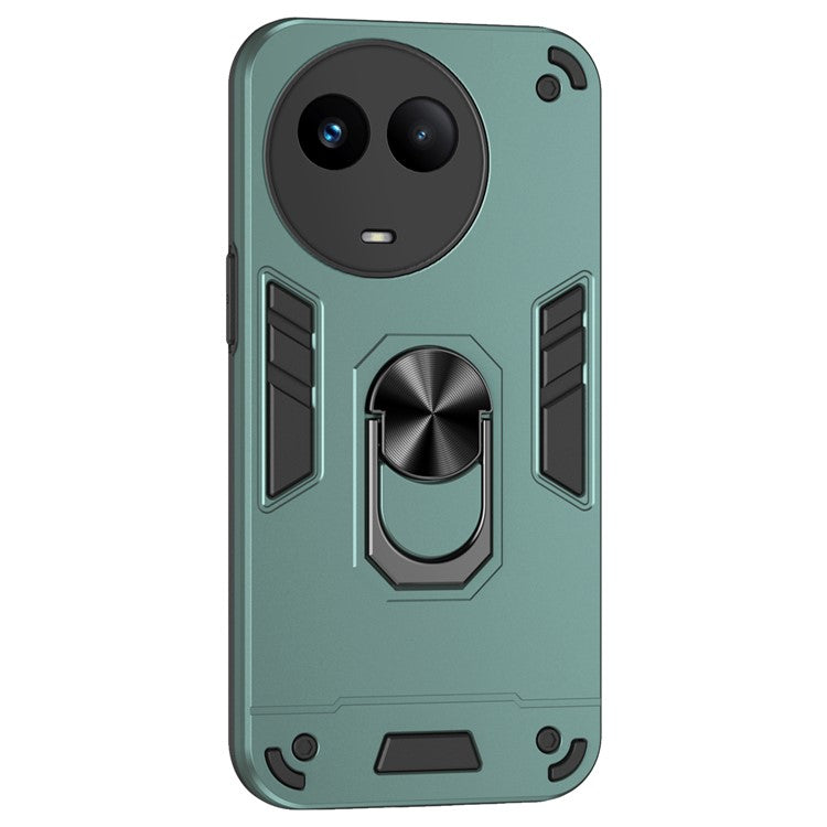 For Realme V50 5G Case Shockproof PC+TPU Phone Cover with Kickstand - Green