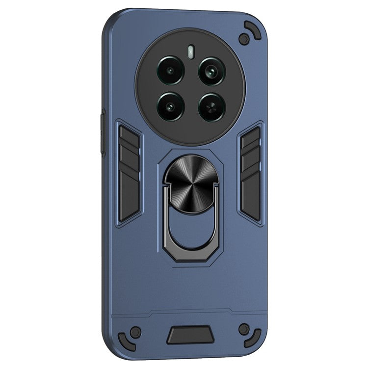 For Realme Narzo 70 Pro 5G Case Kickstand PC+TPU Car Mount Magnetic Holder Phone Cover - Blue