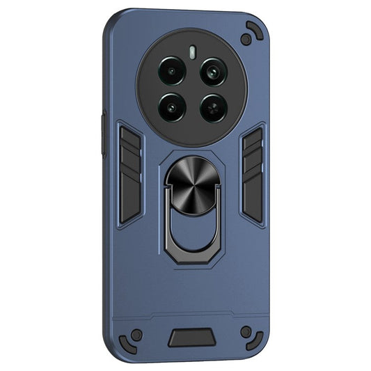 For Realme Narzo 70 Pro 5G Case Kickstand PC+TPU Car Mount Magnetic Holder Phone Cover - Blue