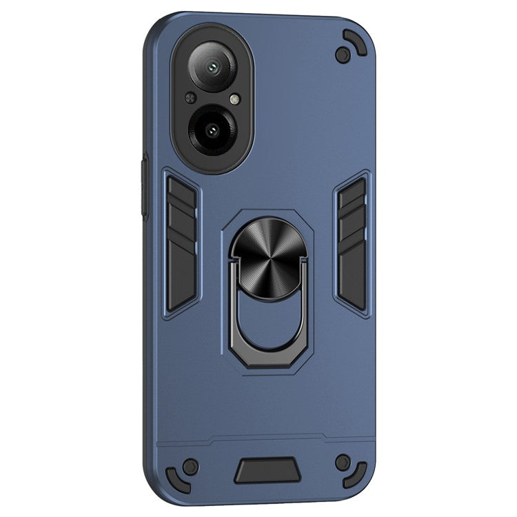 For Realme C67 4G Case Kickstand PC+TPU Shockproof Phone Cover - Blue