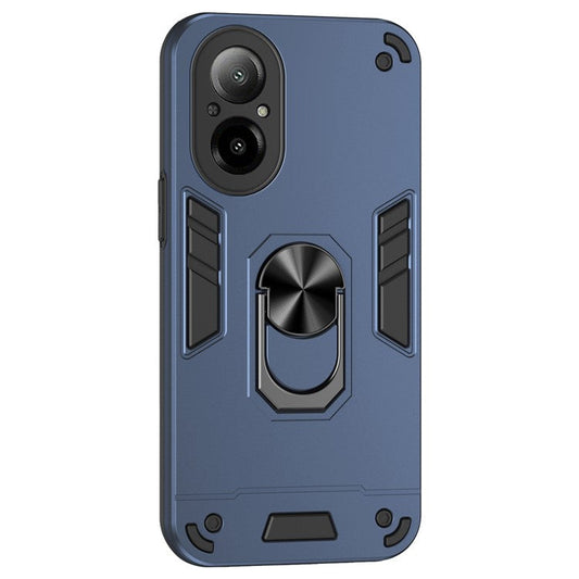 For Realme C67 4G Case Kickstand PC+TPU Shockproof Phone Cover - Blue