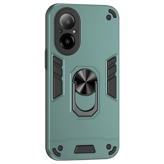 For Realme C67 4G Case Kickstand PC+TPU Shockproof Phone Cover - Green