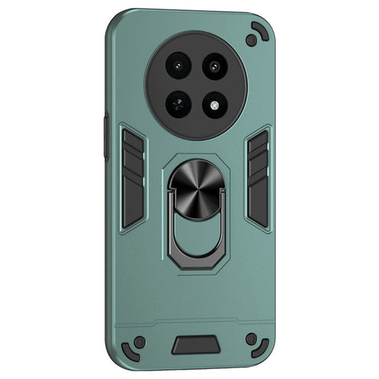 For Realme 12x 5G Case PC+TPU Kickstand Magnetic Car Mount Phone Cover - Green