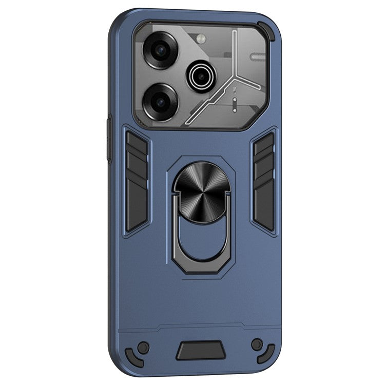 For TECNO Pova 6 Pro 5G Case PC+TPU Kickstand Protective Phone Cover - Blue