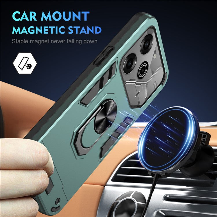 For TECNO Pova 6 Pro 5G Case PC+TPU Kickstand Protective Phone Cover - Green