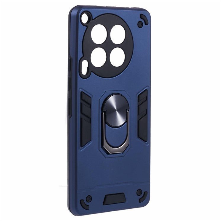 For TECNO Camon 30 4G Case PC+TPU Drop Defend Phone Case Support Magnetic Car Mount - Blue
