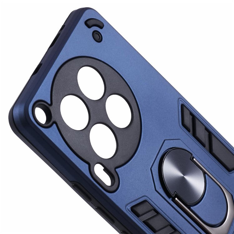 For TECNO Camon 30 4G Case PC+TPU Drop Defend Phone Case Support Magnetic Car Mount - Blue