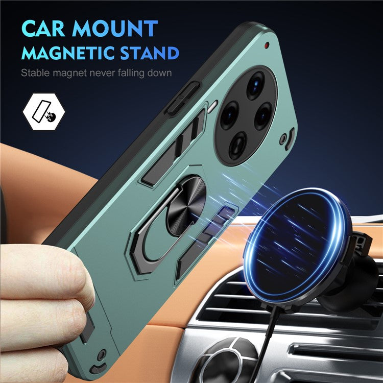 For TECNO Camon 30 Premier 5G Case Kickstand PC+TPU 2-in-1 Anti-Drop Phone Cover - Green