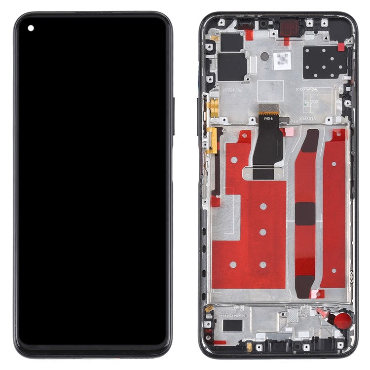 For Honor 30S  /  Huawei nova 7 SE  /  P40 Lite 5G Grade B LCD Screen and Digitizer Assembly + Frame (without Logo) - Black