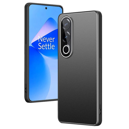 For OnePlus Ace 3V 5G Case PC+TPU Matte Phone Cover with Tempered Glass Lens Film - Black