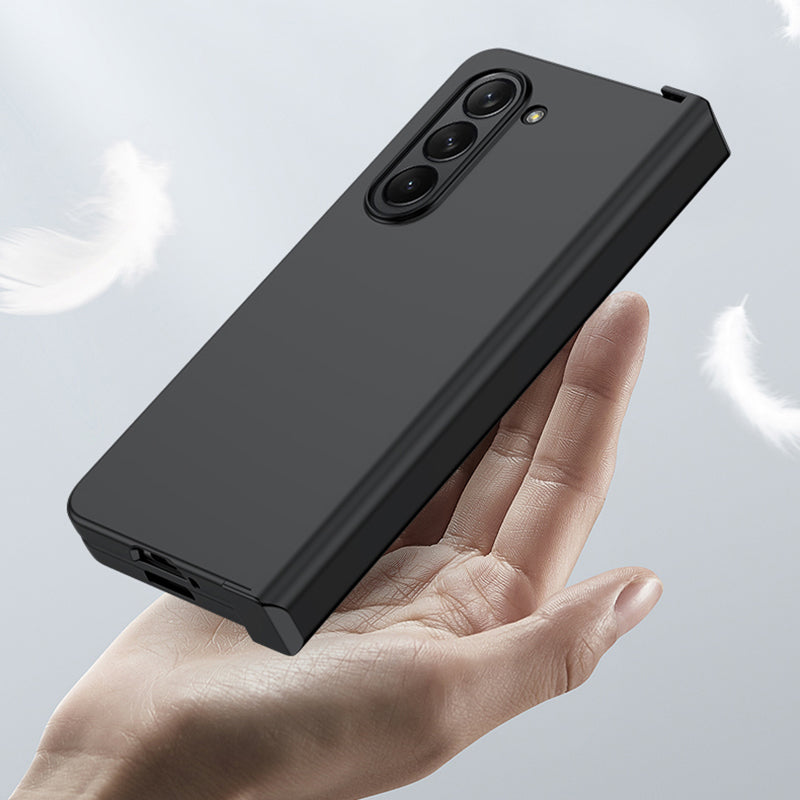 For Samsung Galaxy Z Fold6 5G Case Skin Feel PC Phone Cover with Hinge Protection - Black