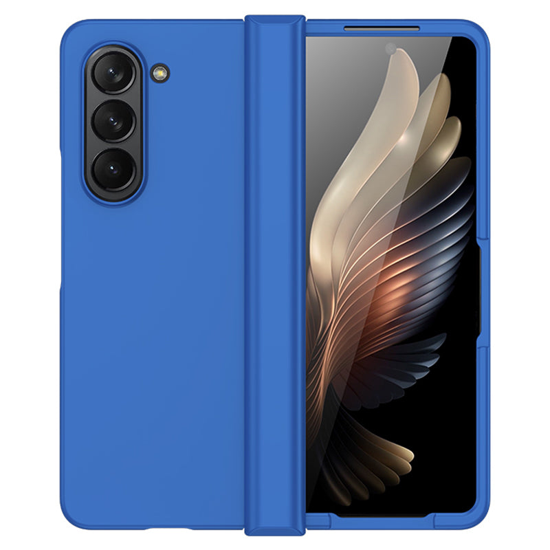 For Samsung Galaxy Z Fold6 5G Case Skin Feel PC Phone Cover with Hinge Protection - Dark Blue