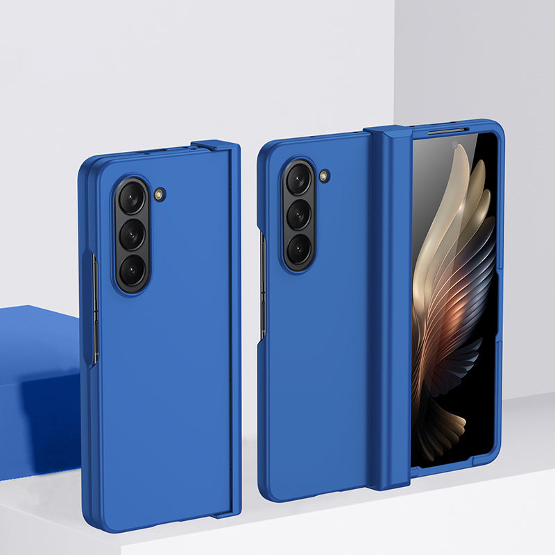 For Samsung Galaxy Z Fold6 5G Case Skin Feel PC Phone Cover with Hinge Protection - Dark Blue
