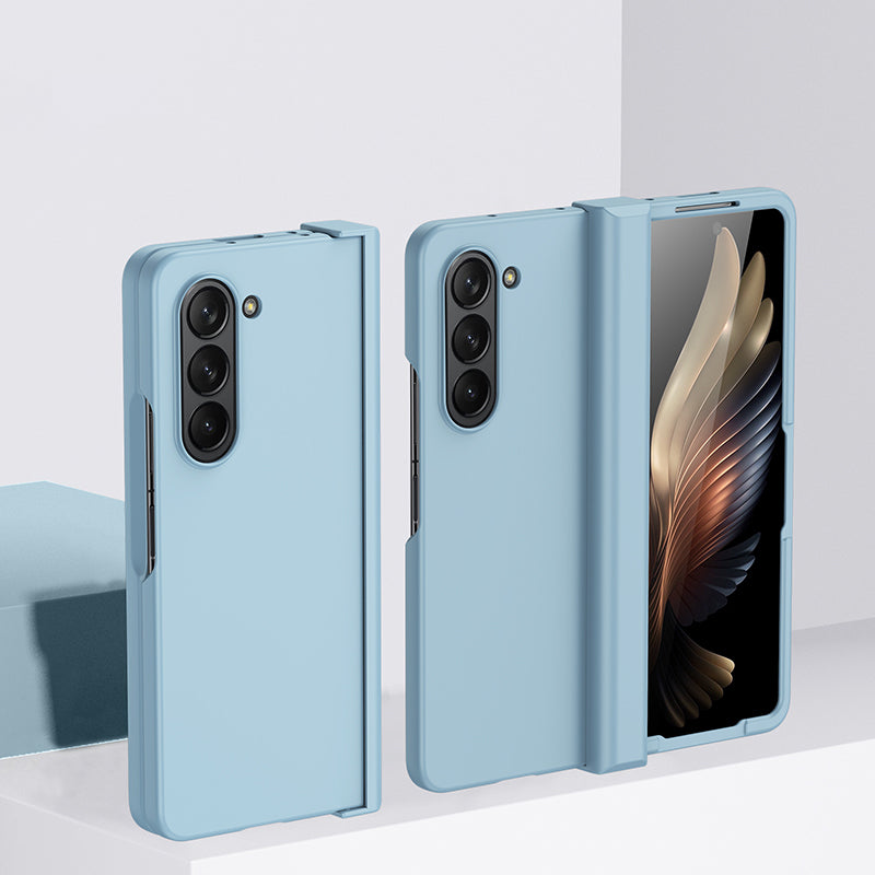 For Samsung Galaxy Z Fold6 5G Case Skin Feel PC Phone Cover with Hinge Protection - Baby Blue
