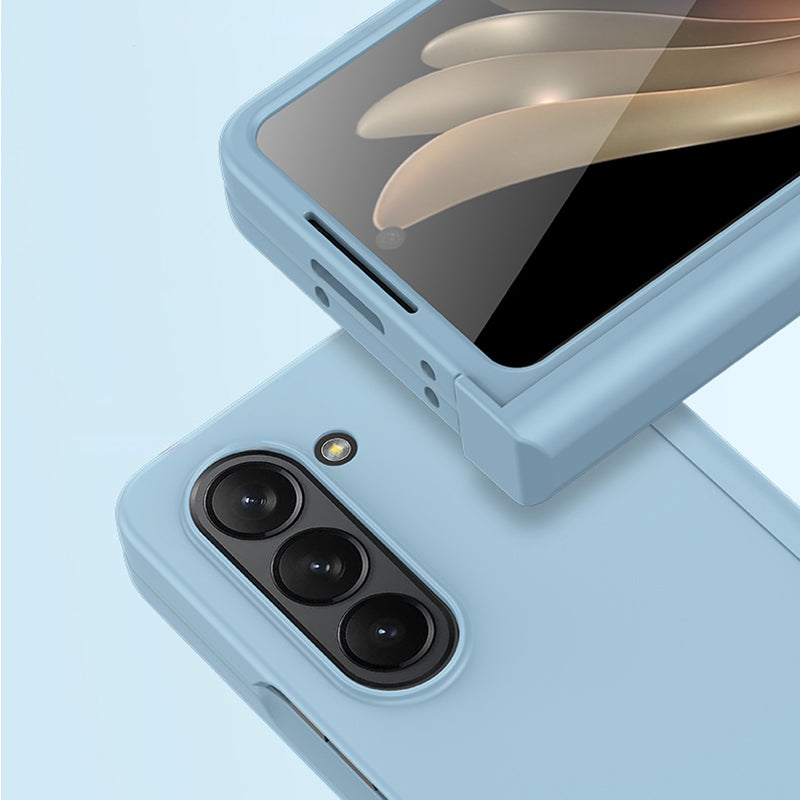 For Samsung Galaxy Z Fold6 5G Case Skin Feel PC Phone Cover with Hinge Protection - Baby Blue