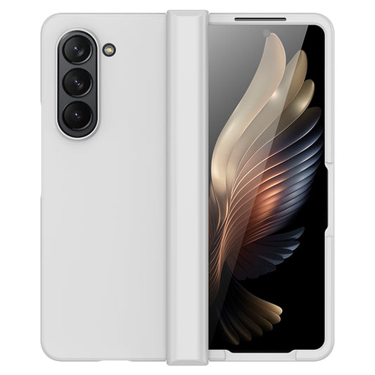 For Samsung Galaxy Z Fold6 5G Case Skin Feel PC Phone Cover with Hinge Protection - White