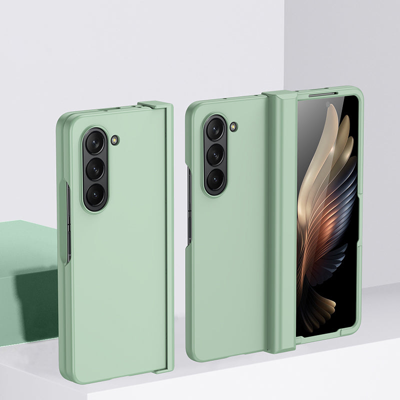 For Samsung Galaxy Z Fold6 5G Case Skin Feel PC Phone Cover with Hinge Protection - Light Green