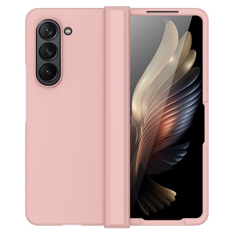 For Samsung Galaxy Z Fold6 5G Case Skin Feel PC Phone Cover with Hinge Protection - Pink