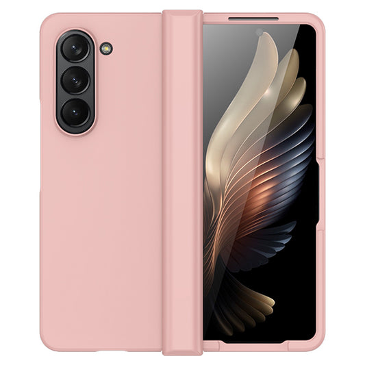 For Samsung Galaxy Z Fold6 5G Case Skin Feel PC Phone Cover with Hinge Protection - Pink