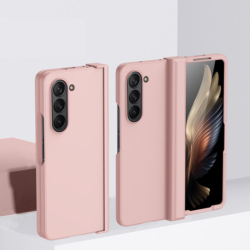 For Samsung Galaxy Z Fold6 5G Case Skin Feel PC Phone Cover with Hinge Protection - Pink