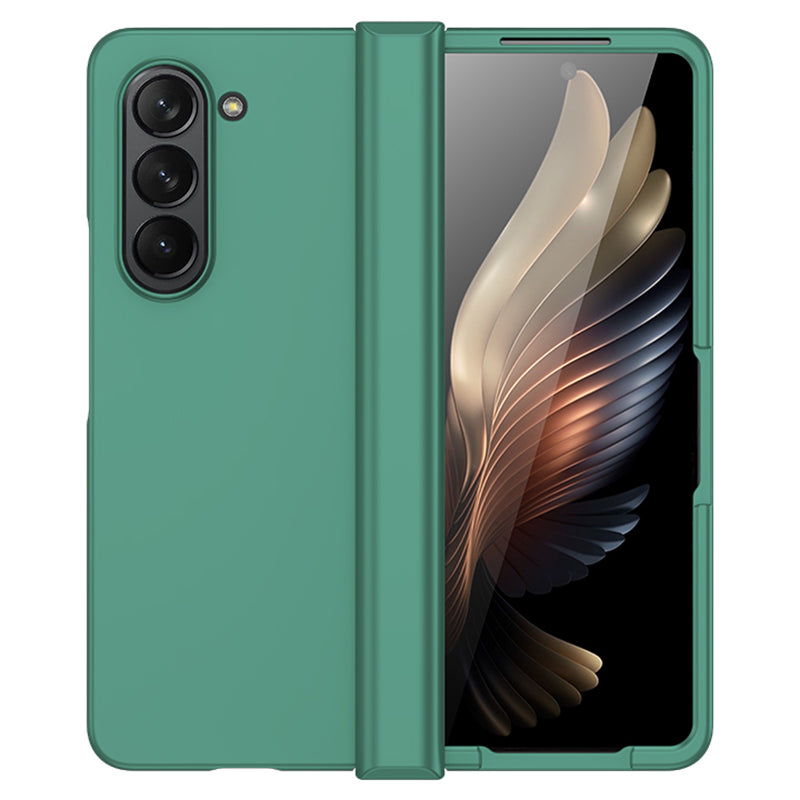 For Samsung Galaxy Z Fold6 5G Case Skin Feel PC Phone Cover with Hinge Protection - Dark Green