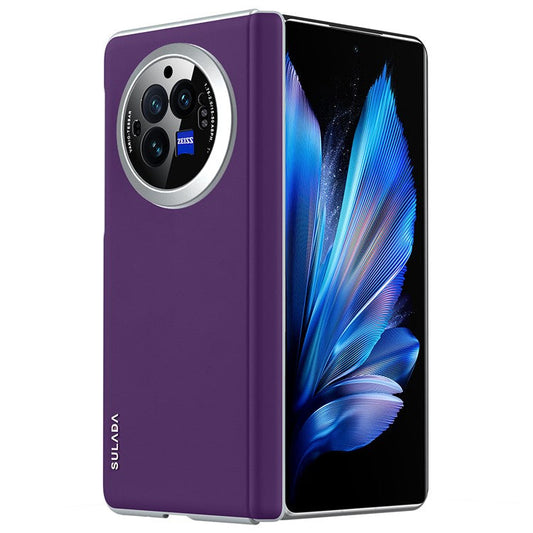SULADA For vivo X Fold3 Case Leather+PC Magnetic Phone Cover with Rebound Hinge - Purple