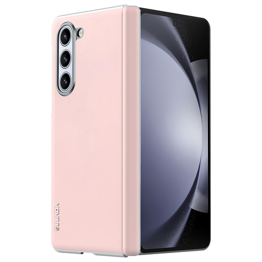 SULADA For Samsung Galaxy Z Fold6 5G Case Leather Back Cover Compatible with MagSafe Hinge Protection - Pink