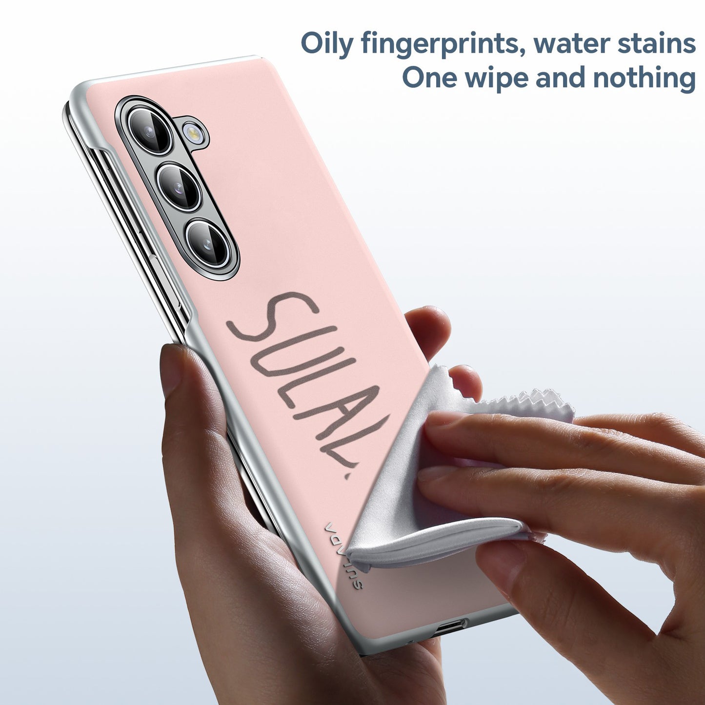 SULADA For Samsung Galaxy Z Fold6 5G Case Leather Back Cover Compatible with MagSafe Hinge Protection - Pink