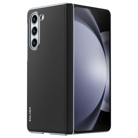 SULADA For Samsung Galaxy Z Fold6 5G Case Leather Back Cover Compatible with MagSafe Hinge Protection - Black