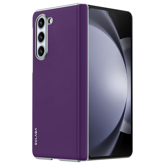SULADA For Samsung Galaxy Z Fold6 5G Case Leather Back Cover Compatible with MagSafe Hinge Protection - Purple