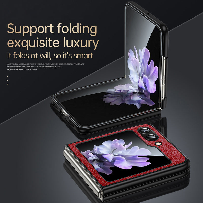 SULADA For Samsung Galaxy Z Flip6 5G Case Litchi Texture Leather Back Phone Cover - Sapphire
