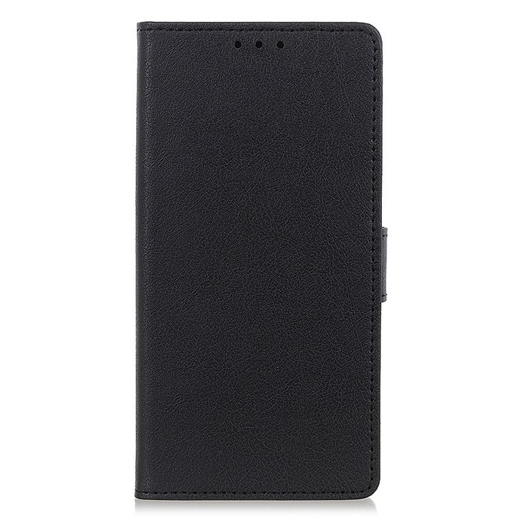 For Motorola Edge 30 Neo 5G Anti-scratch PU Leather Phone Case Anti-shock Folio Flip Protective Cover Wallet Stand - Black