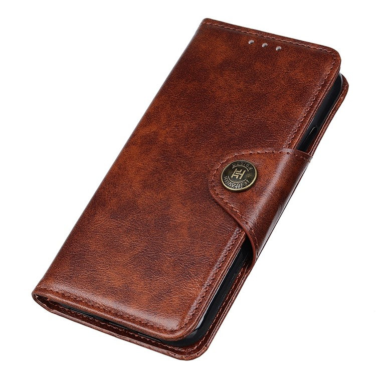 For Motorola Edge 30 Neo 5G Shockproof Folio Flip Wallet Stand Phone Case Magnetic Clasp PU Leather + TPU Protective Phone Cover - Brown