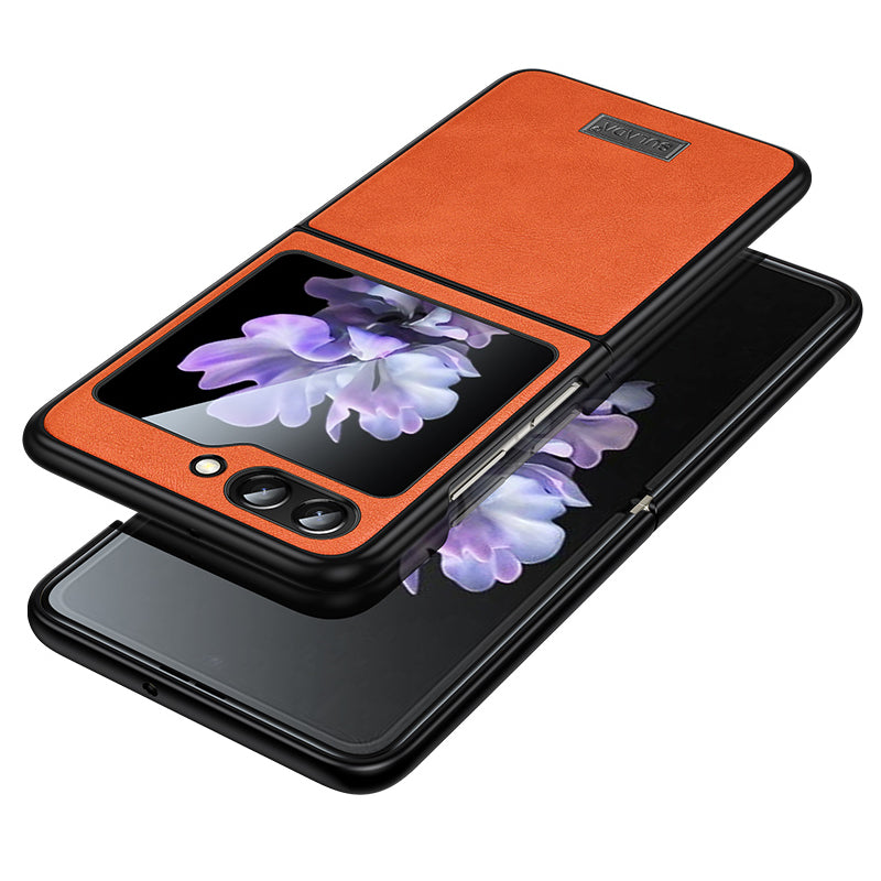 SULADA For Samsung Galaxy Z Fold6 5G 5G Case PU Leather Coated TPU+PC Folding Phone Cover - Orange