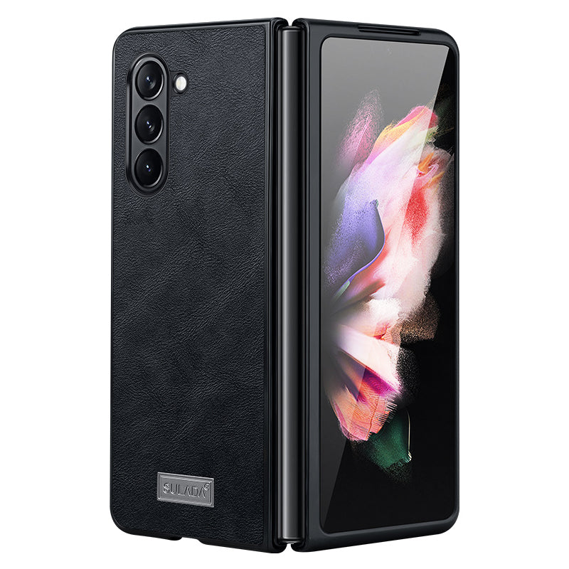 SULADA For Samsung Galaxy Z Flip6 5G Case PU Leather+TPU+PC Back Phone Cover - Black