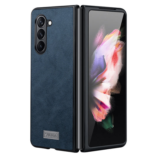 SULADA For Samsung Galaxy Z Flip6 5G Case PU Leather+TPU+PC Back Phone Cover - Blue