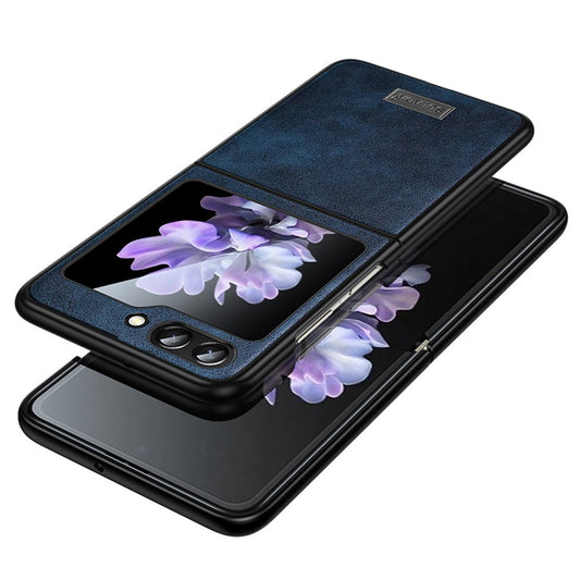 SULADA For Samsung Galaxy Z Flip7 FE 5G / Z Flip6 5G Case PU Leather+TPU+PC Back Phone Cover - Blue