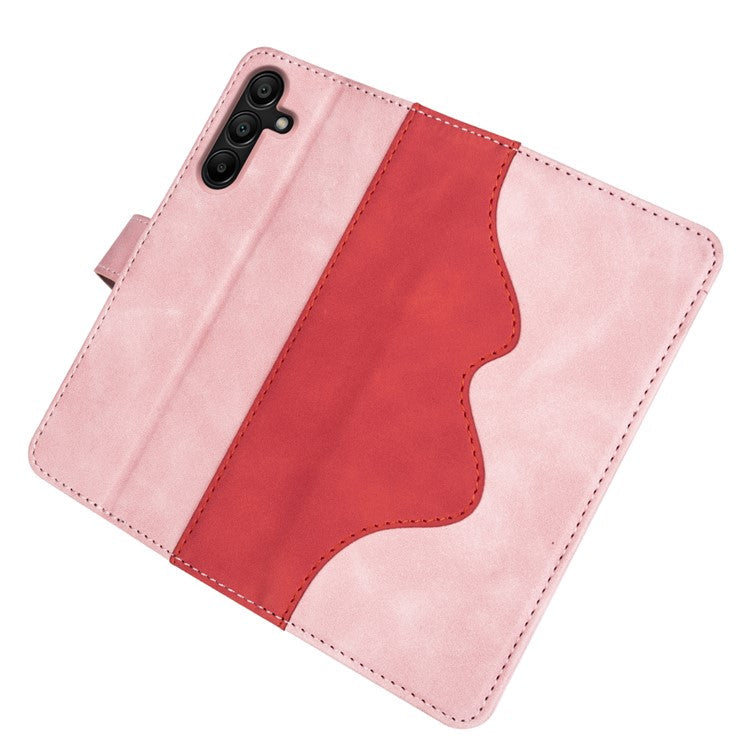 For Samsung Galaxy M15 5G Case Dual Color Splicing Phone Leather Cover - Pink