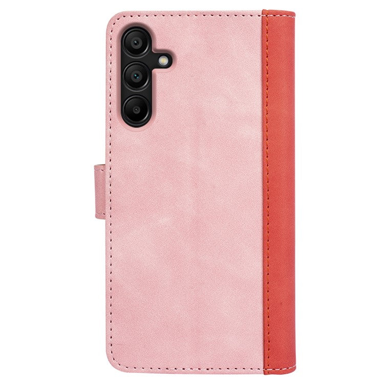 For Samsung Galaxy M15 5G Case Dual Color Splicing Phone Leather Cover - Pink