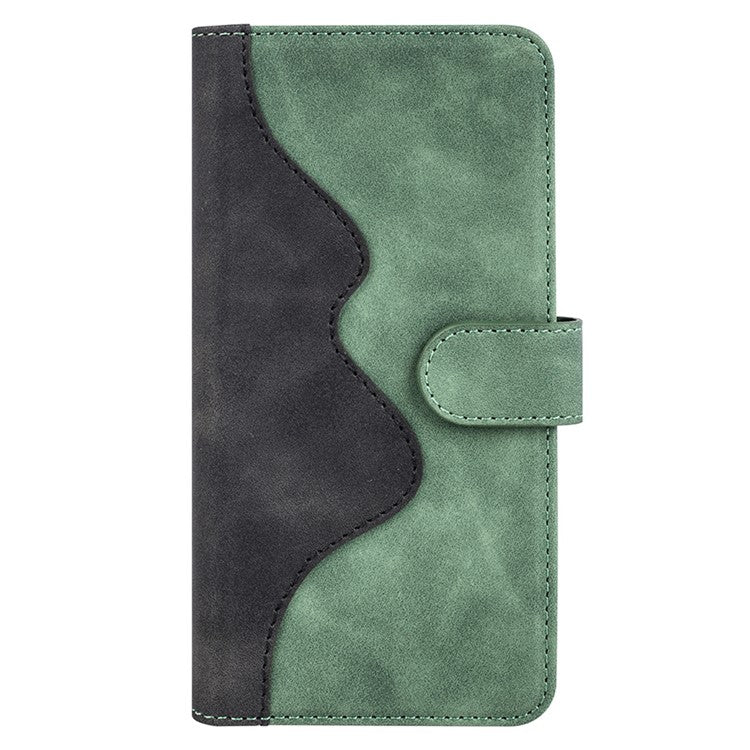 For Samsung Galaxy M15 5G Case Dual Color Splicing Phone Leather Cover - Green