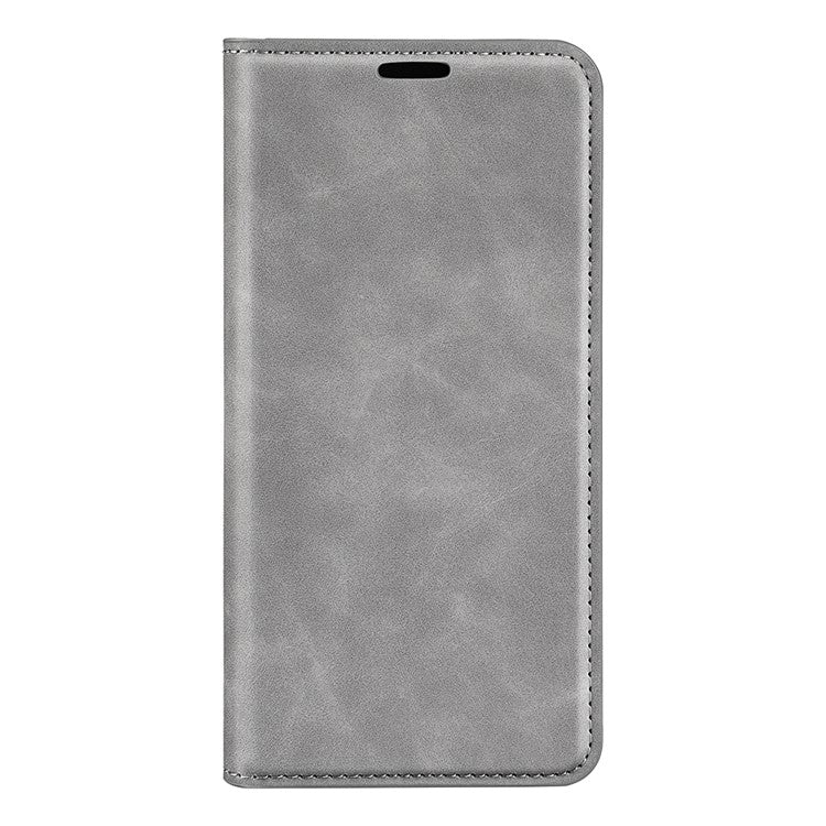 For Samsung Galaxy M15 5G Case Skin Feel Anti-Scratch Leather Wallet Phone Cover - Grey