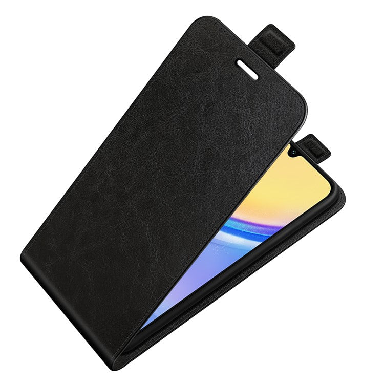 For Samsung Galaxy M15 5G Case Vertical Flip Card Slots Leather Phone Cover - Black