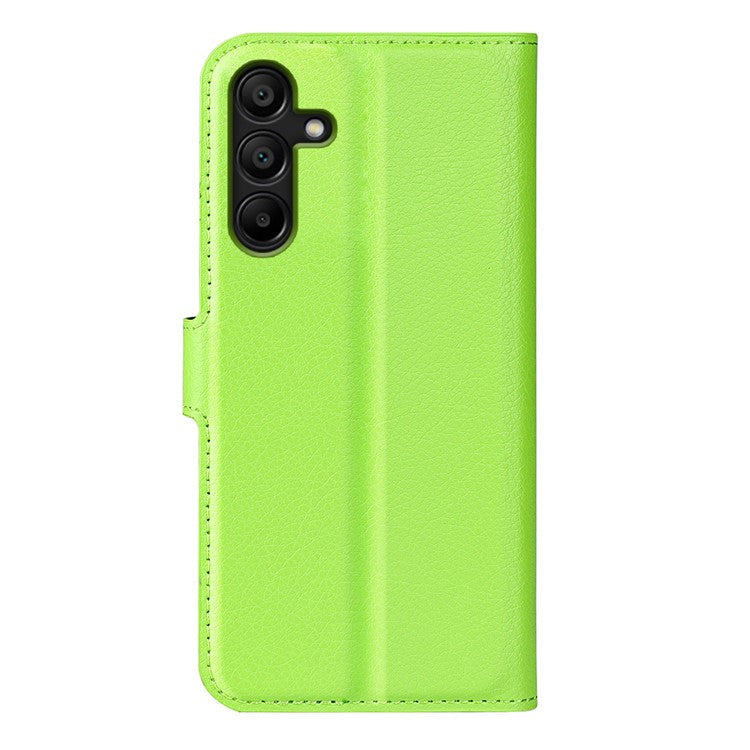 For Samsung Galaxy M15 5G Case Litchi Texture Leather Phone Cover Card Slot Magnetic Clasp - Green