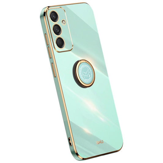 XINLI For Samsung Galaxy M55 5G / C55 5G / F55 5G Case Ring Kickstand TPU Phone Cover - Cyan