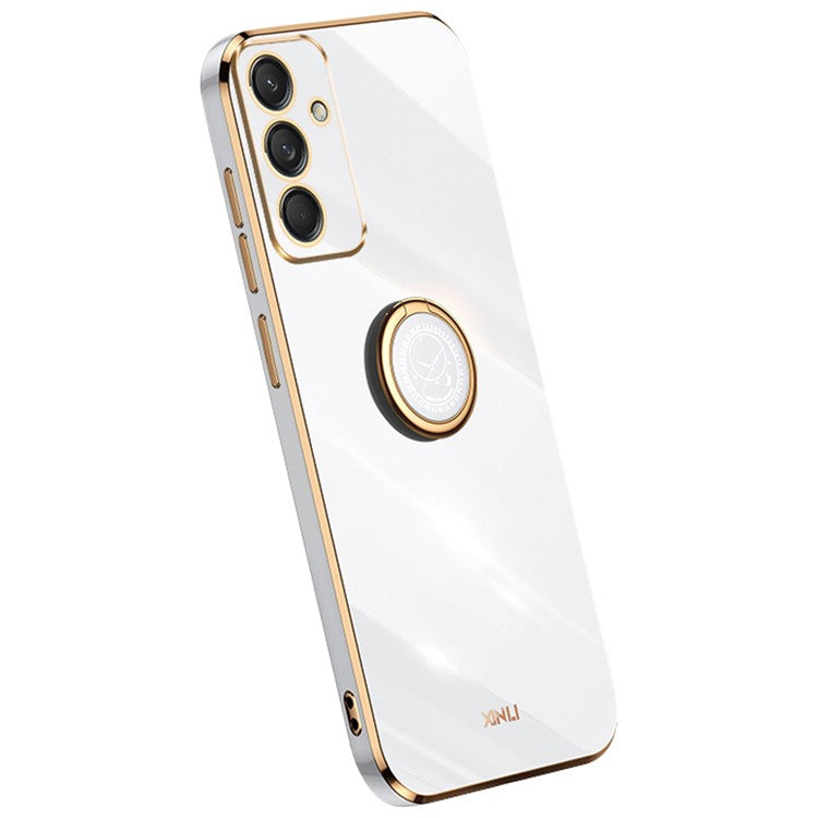 XINLI For Samsung Galaxy M55 5G / C55 5G / F55 5G Case Ring Kickstand TPU Phone Cover - White