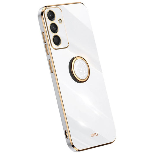 XINLI For Samsung Galaxy M55 5G / C55 5G / F55 5G Case Ring Kickstand TPU Phone Cover - White