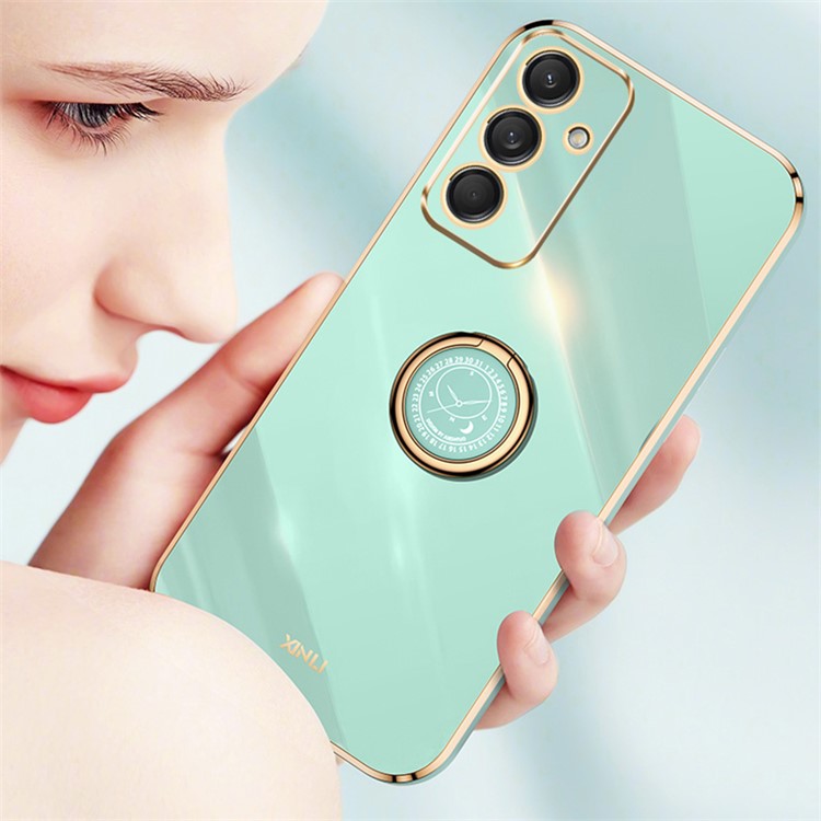 XINLI For Samsung Galaxy M55 5G / C55 5G / F55 5G Case Ring Kickstand TPU Phone Cover - White