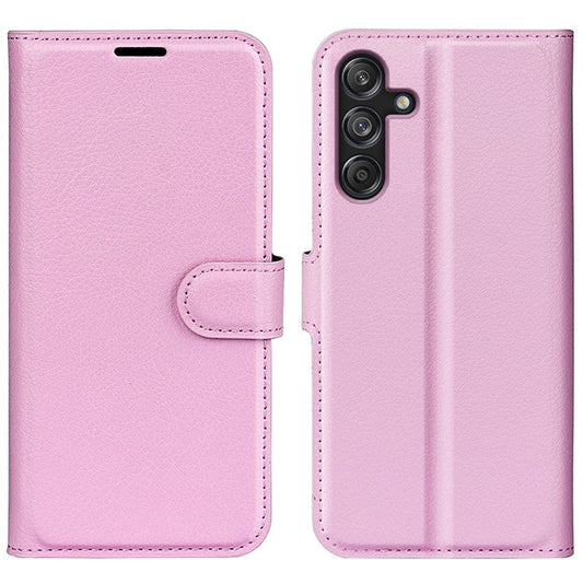 For Samsung Galaxy M55 5G / C55 5G / F55 5G Case Litchi Texture Card Slot Leather Phone Cover with Wallet - Pink