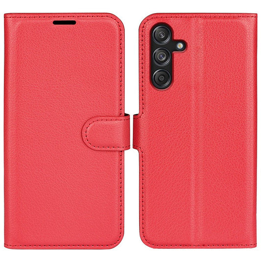 For Samsung Galaxy M55 5G / C55 5G / F55 5G Case Litchi Texture Card Slot Leather Phone Cover with Wallet - Red